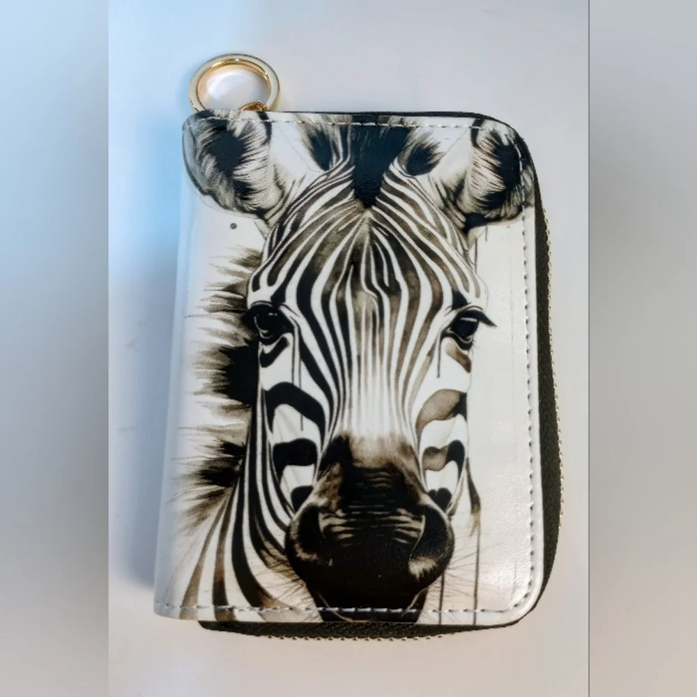 SOLD Anuschka Playful Zebras hand painted leather crossbody & wallet set NWOT - Picture 12 of 16